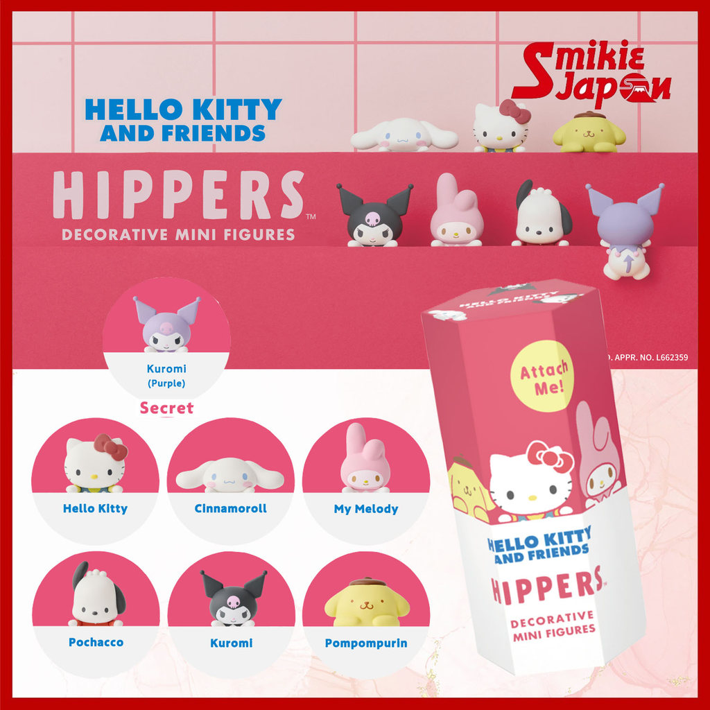 Hippers Hello Kitty And Friends Blind Box Sanrio Characters Decorative Mini Figure Cute Stick-On Gift