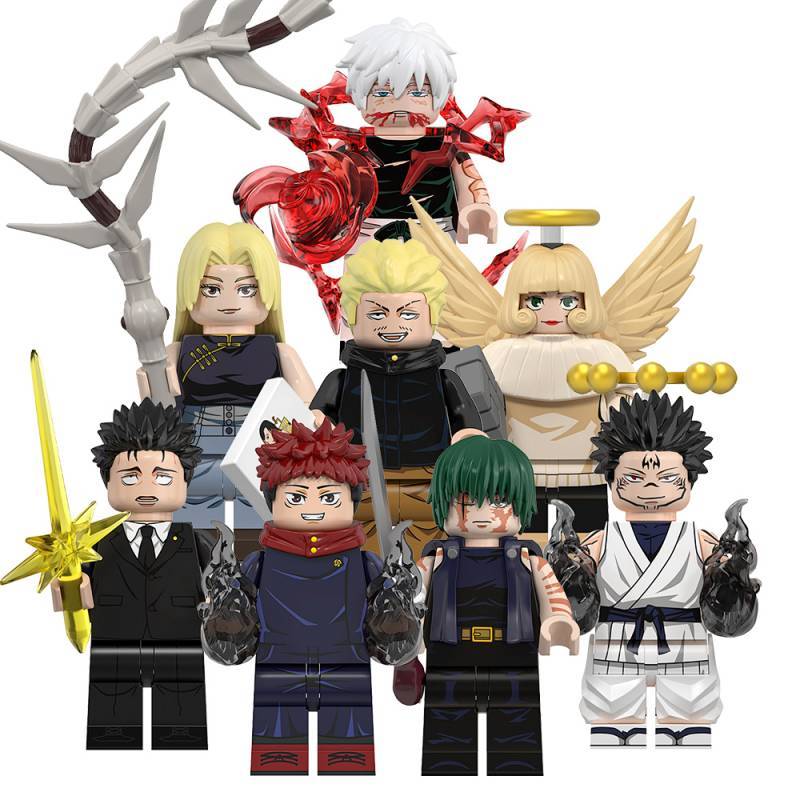 Anime Series Cursing Back to the Battle of Tiger Stick Youren Jin Times Five Wu Splicing Building Blocks Figure Toy E6b3