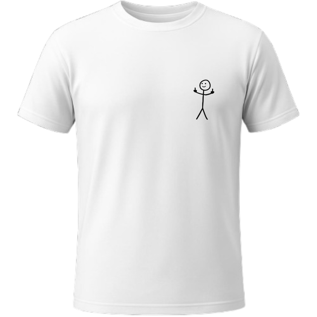 Camiseta Divertida Boneco Stick Figure Humor Sarcástico Estampa Pequena