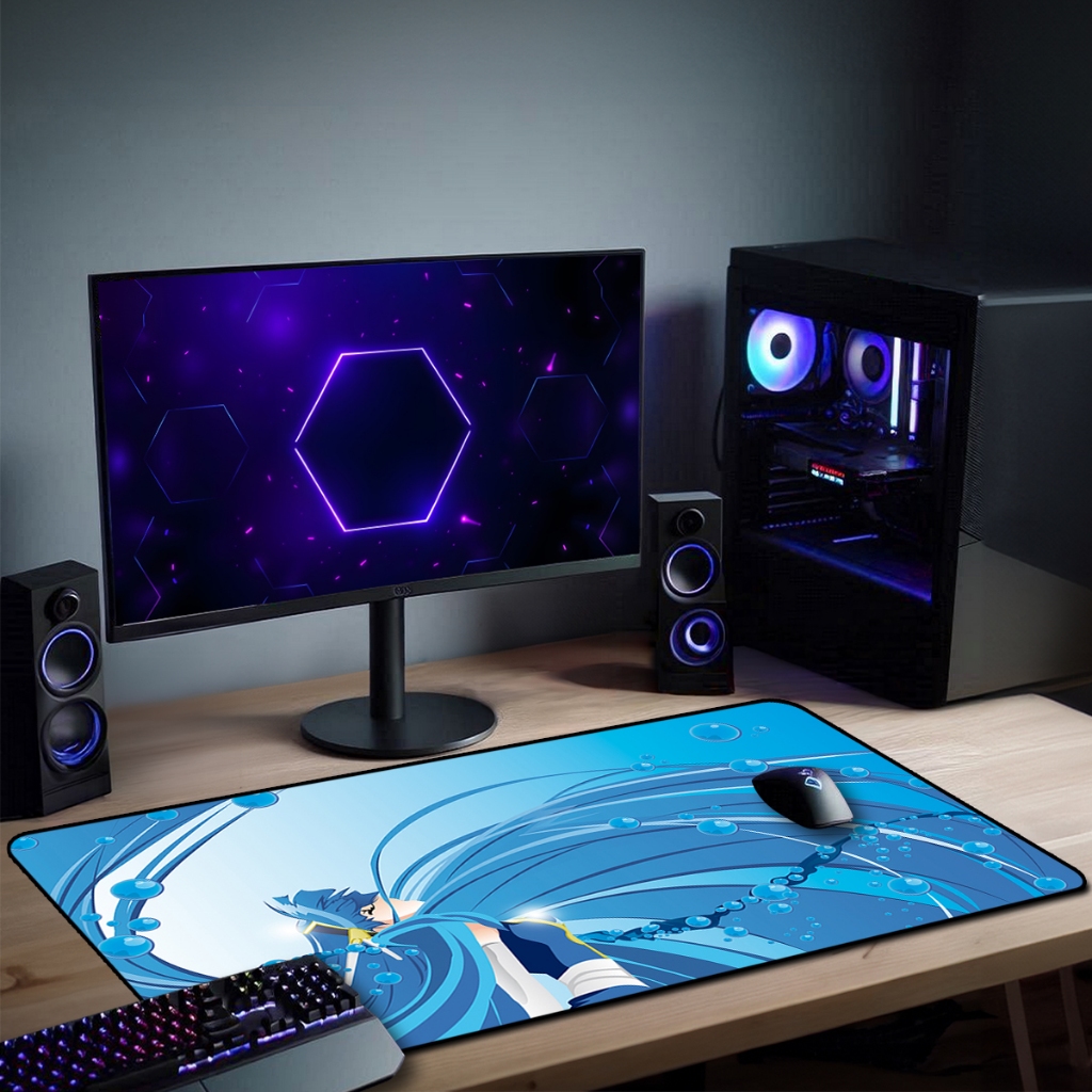 Mouse Pad  Guerreiras Mágicas de Rayear  Gamer Antiderrapante Grande 70x35 80x35 90x40 90x50 cm Borda Costurada
