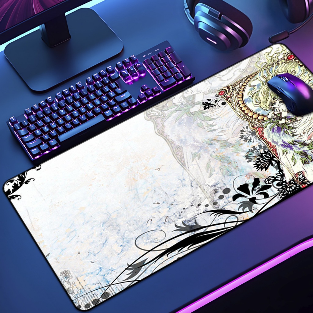 Mouse Pad Grande Guerreiras 65x30 70x35 80x35 90x40 90x50 120x60 Antiderrapante Borda Costurada