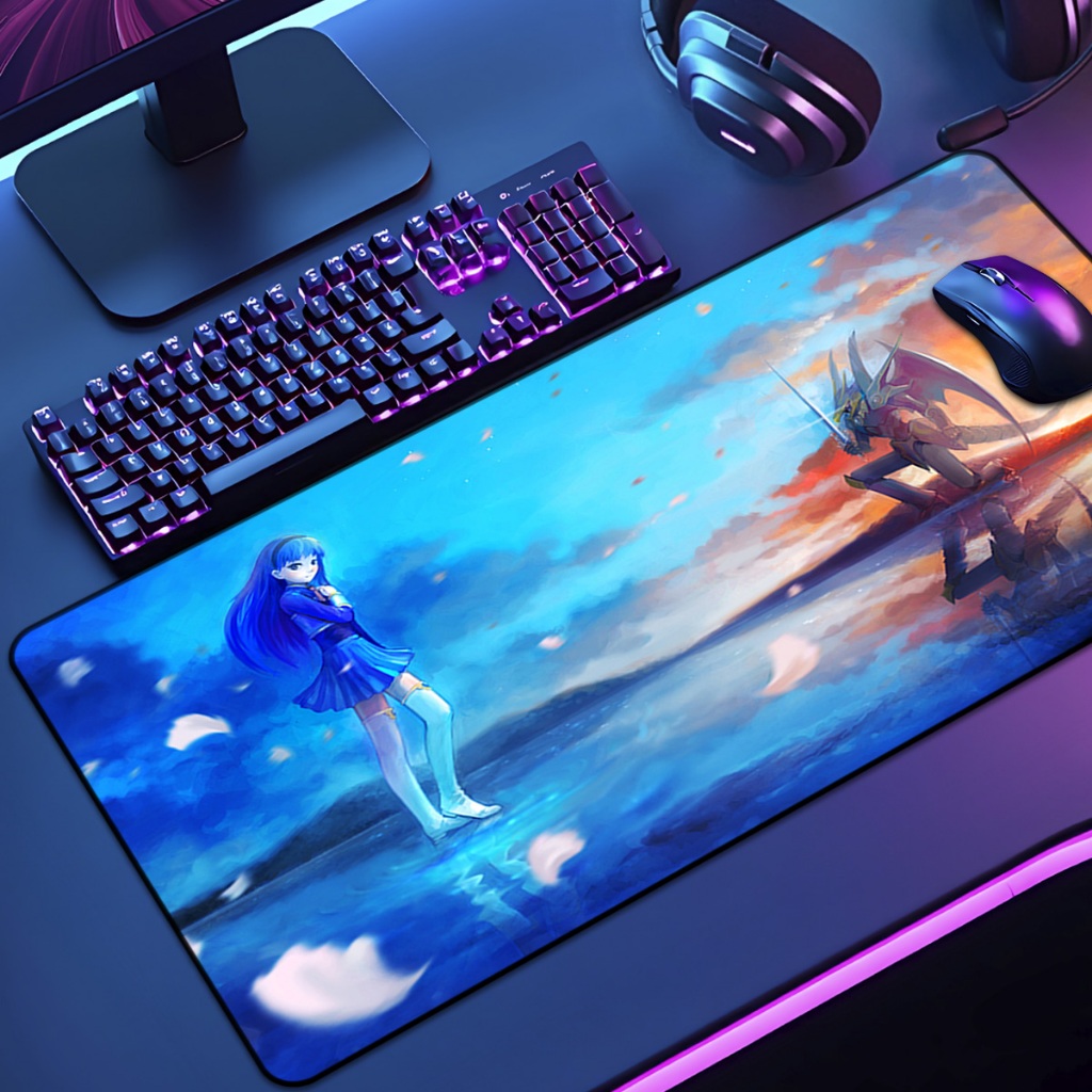 Mouse Pad Grande Guerreiras 65x30 70x35 80x35 90x40 90x50 120x60 Antiderrapante Borda Costurada