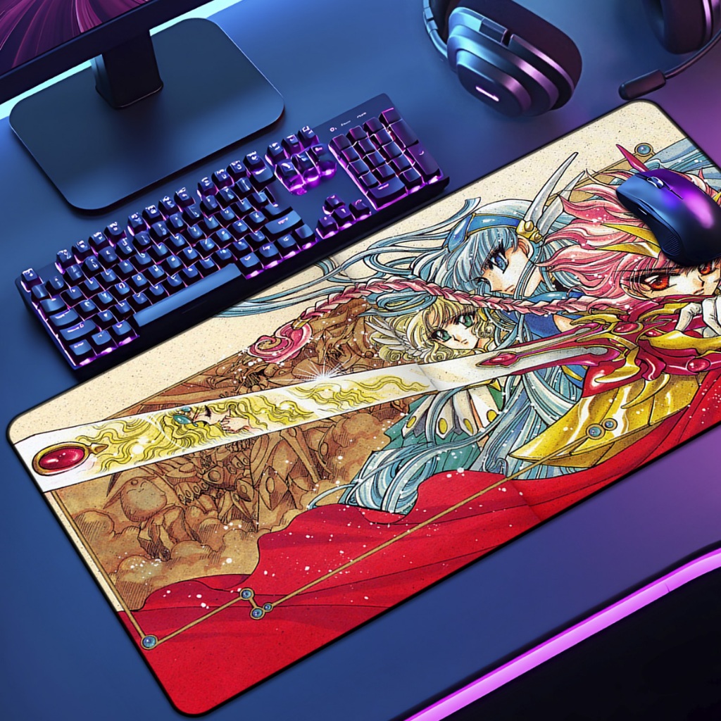 Mouse Pad Grande Guerreiras 65x30 70x35 80x35 90x40 90x50 120x60 Antiderrapante Borda Costurada