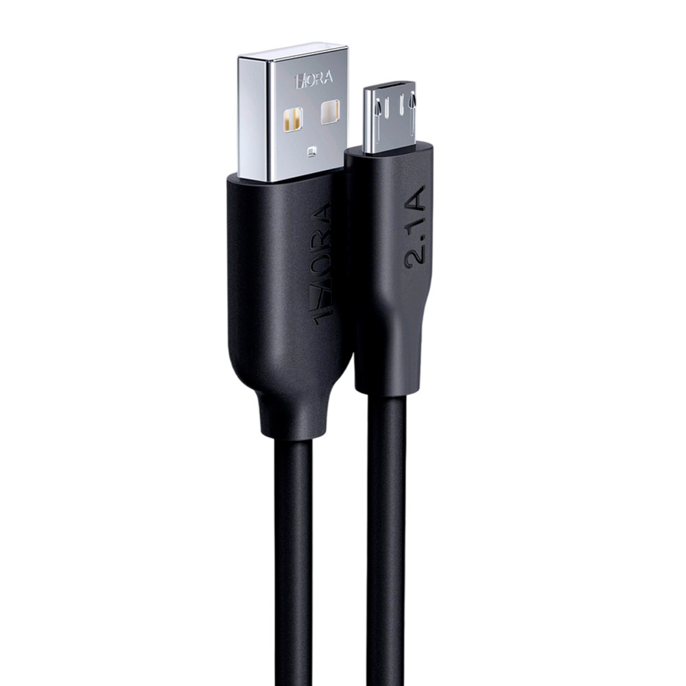 Cabo Micro Usb para Usb A 1Hora 2.1A Macho 2Metros Preto