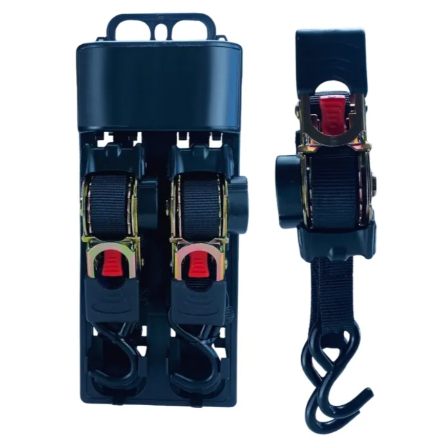 Cinta Catraca Automática Fita Retrátil 800 KG 2METROS X 25mm Preto kit 2 unidades