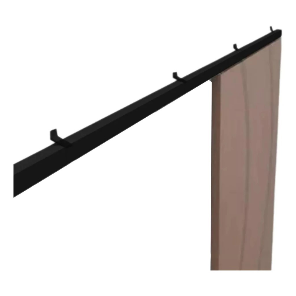 Kit Para Porta de Correr Até 1METRO Trilho De 2METRO Com Tampa Laterais NA COR PRETO