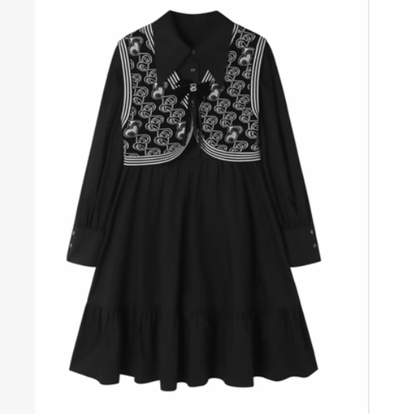 Tai série corte etiqueta retirada gabinete feminino outono inverno novo estilo camisa de duas peças vestido FAC4A41 Armo