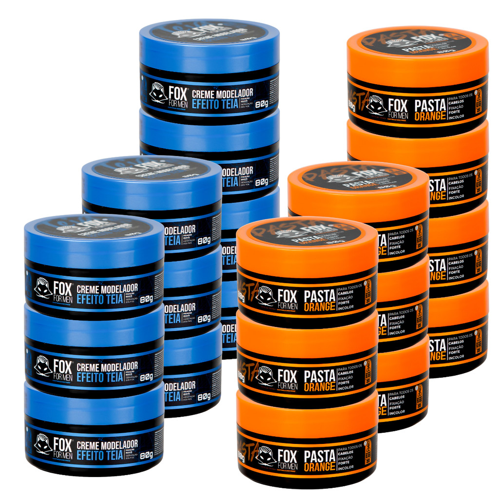 Pasta Modeladora de Cabelo 20 Unidades 80g Fox For men Mista