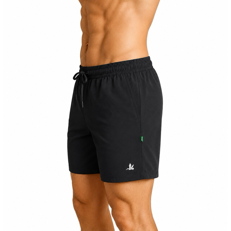 Bermuda Masculina Lisa Casual Elástico Cintura com Cordão Confortável Leve Bolso Dia a Dia Praia Passeio