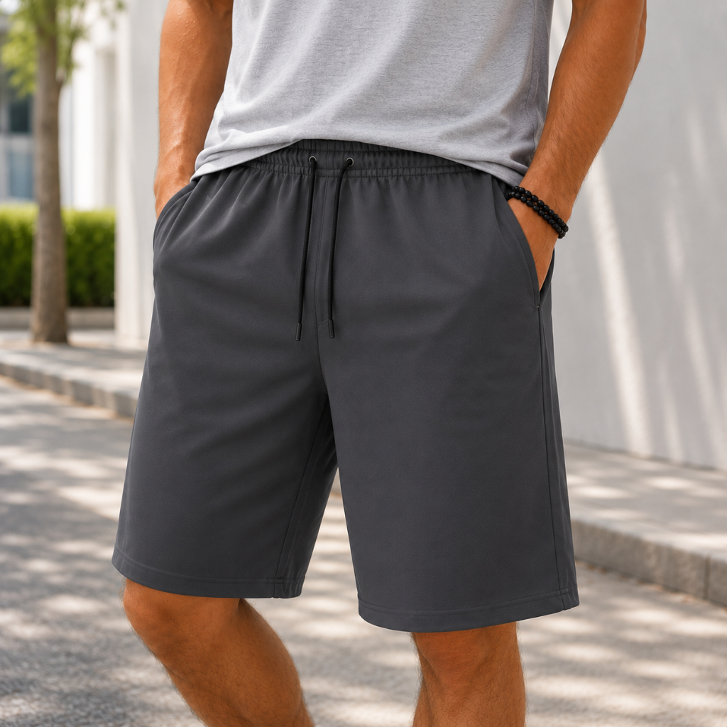 Bermuda Comprida De Elastano Masculina Com 3 Bolsos Piscina Praia Passeio Dia a Dia