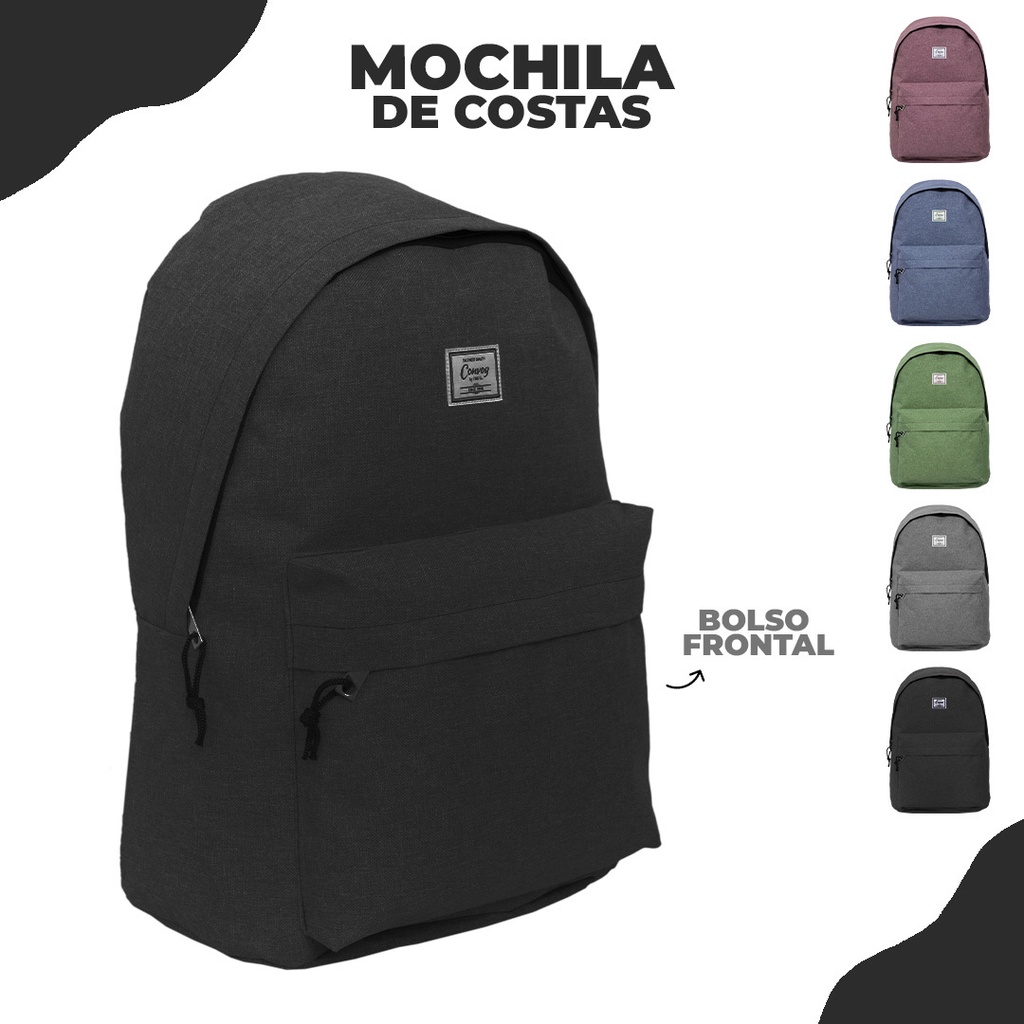 Mochila de Costas Jeans Convoy Juvenil Teen Unissex Escolar Passeio Bolso Externo