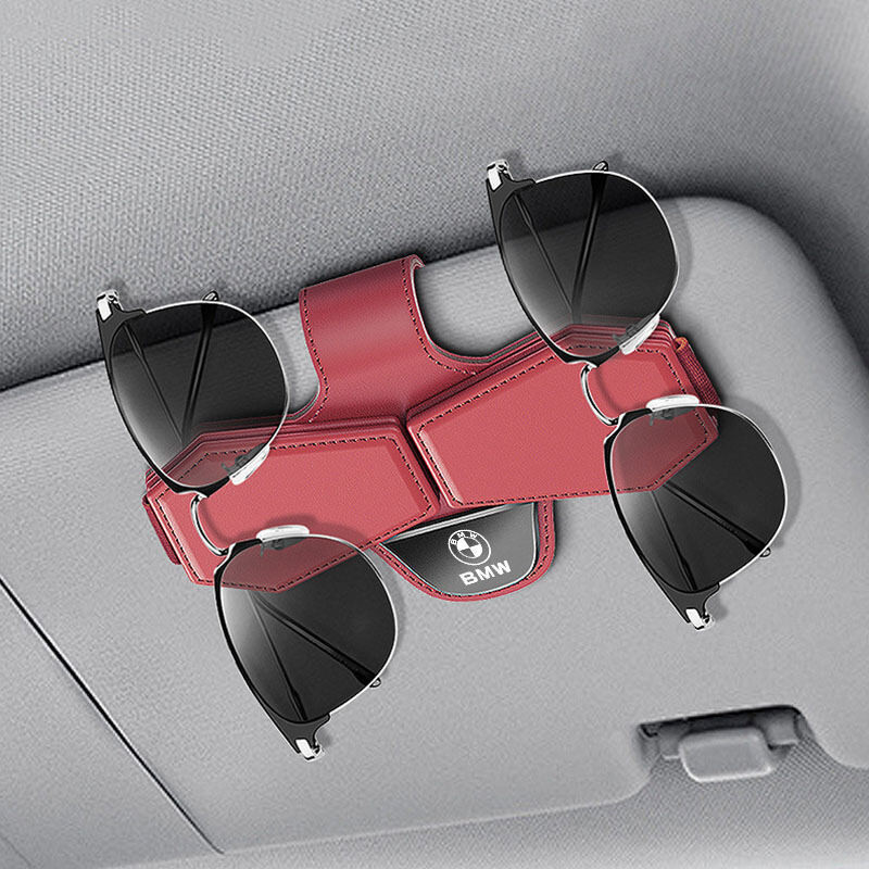 Suporte Magnético de Couro para Óculos de Sol, Clipe para Óculos, Acessórios Automotivos Compatível com BMW F48 F39 F25
