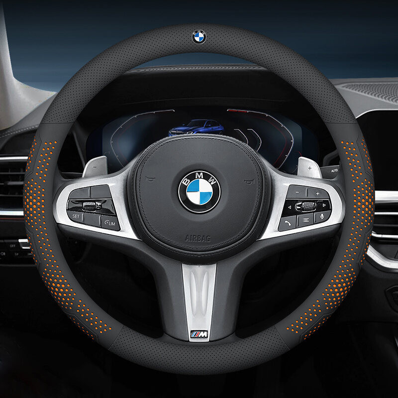 Capa Ultrafina para Volante de Carro, Couro Ultrafino Antiderrapante e Absorvente de Suor para BMW G20 G30 G01 F48 F30 F