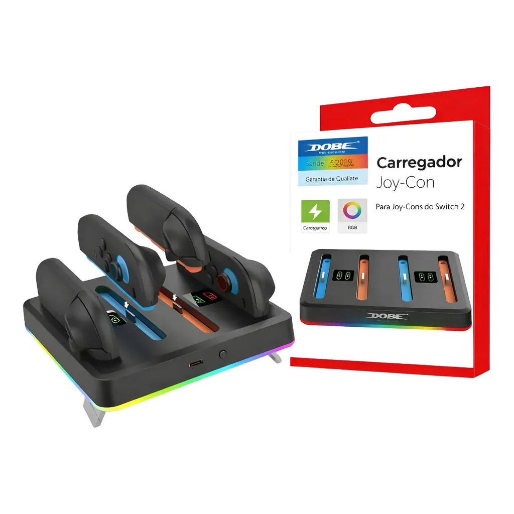 Base Carregamento Dobe Rgb De Controle Joy-con Para Nintendo