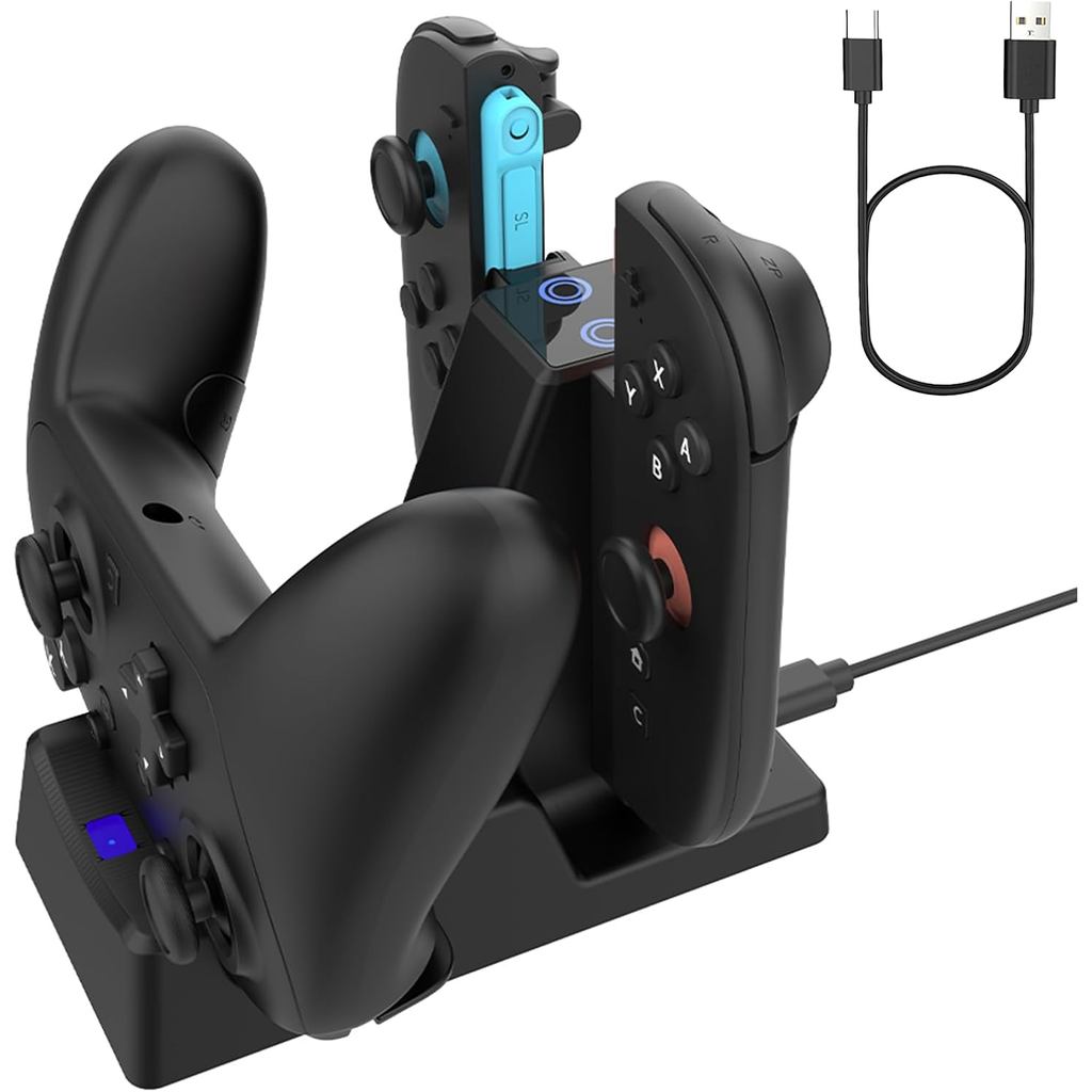 Carregador de Controle para Nintendo Switch 2 Pro/Joycon, Base de Carregamento para Joy-Cons do Switch 2 Pro, Carregador