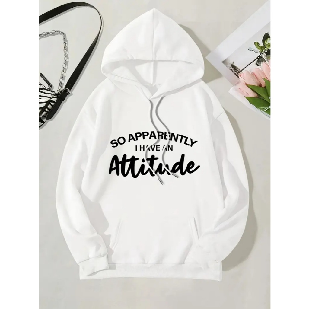 Moletom Unisex Casual com Impressão de Letra 