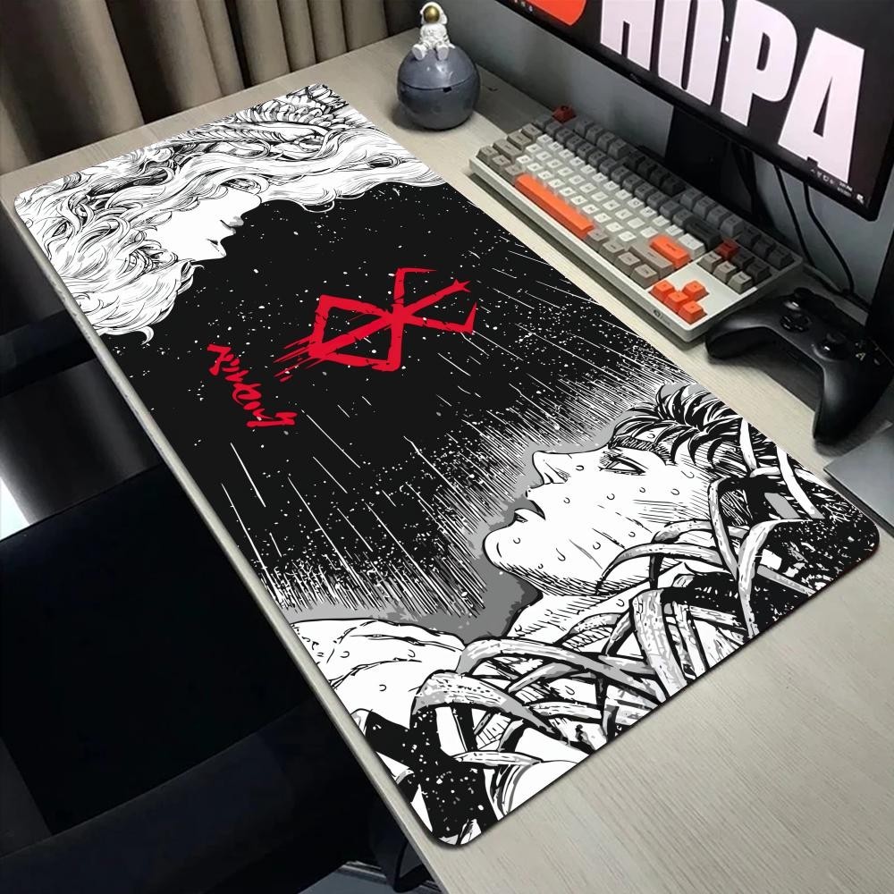 Guts espada em berserk Mouse Mat Berserk Guts Gamer Gaming Mouse Pad Acessórios para computador Big Keyboard Laptop Padmouse Speed Desk