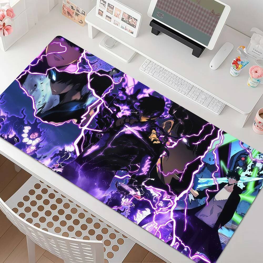 Anime S-Solo Fantasy Fight Mouse Pad Antiderrapante Borda De Borracha Bloqueada Espessada L-Nível Laptop Gaming Desk Mat