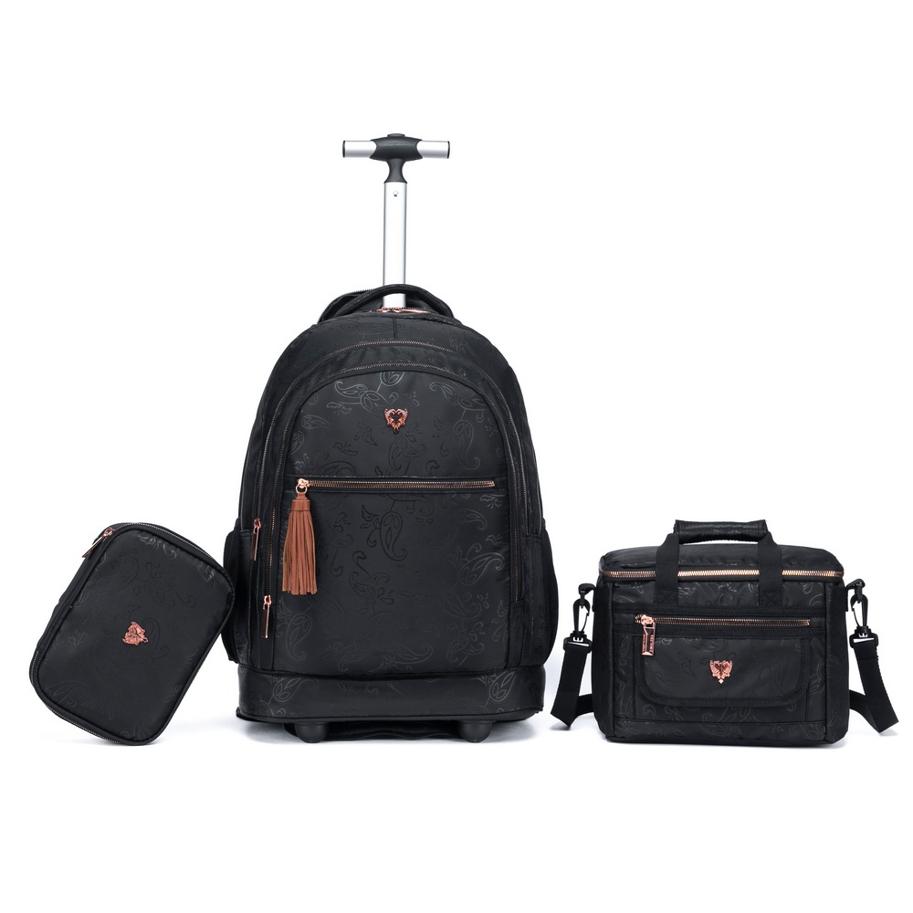 Kit Mochila Cavalera Rodinhas Escolar Estojo Reforçado Lancheira Espaçosa