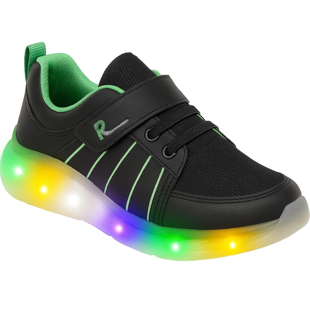 Tênis Infantil Luz Led Rodinha Juvenil Feminino Masculino Menina Menino Confortável Segurança