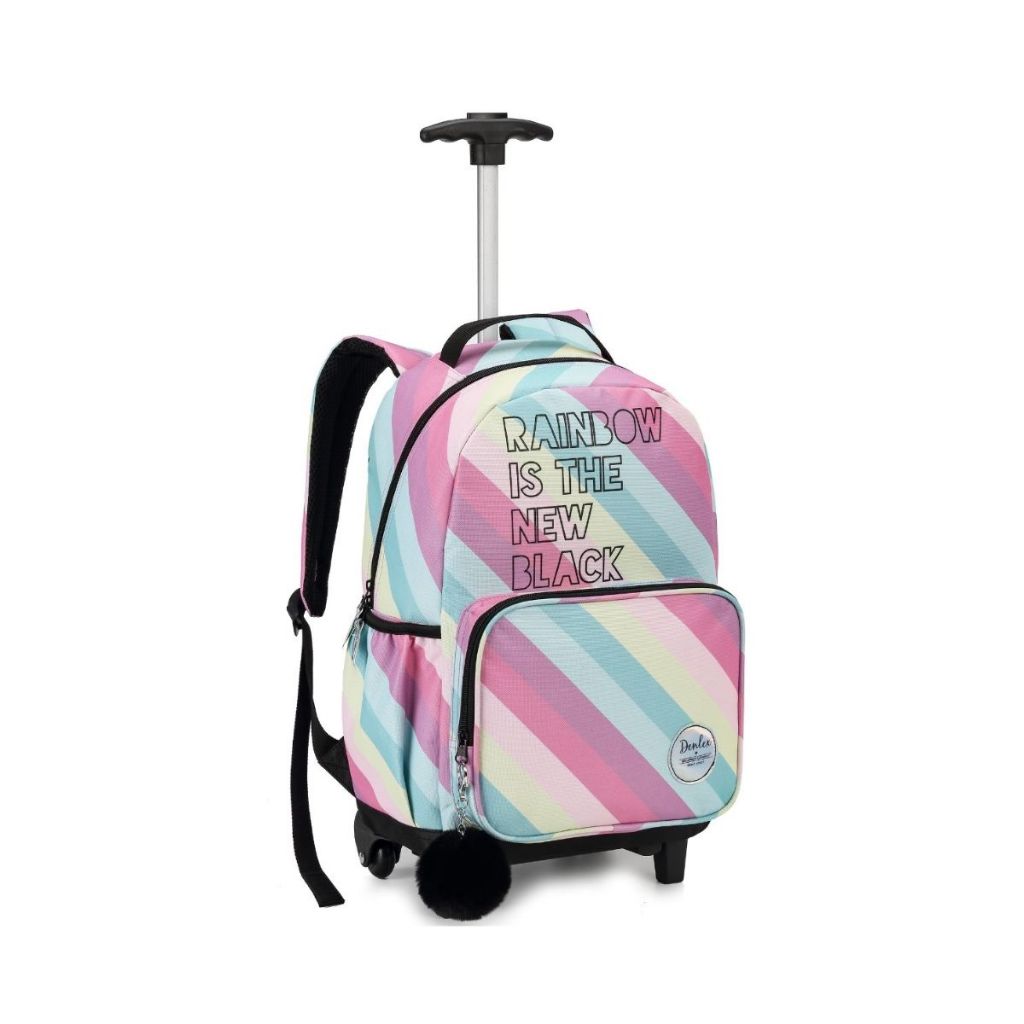 Mochila Escolar Rodinha Juvenil Feminina Colorida Espaçosa Tie Dye