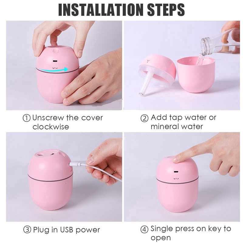 Portable Home Air Atomizer Night Light Office Desktop Humidifier Large Capacity