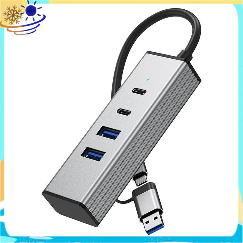 [Le's Shop] Adaptador USB C 3.2 HUb De 4 Portas 10 Gbps Eficiente Para Laptops Desktops Smartphones Tablets Consoles De