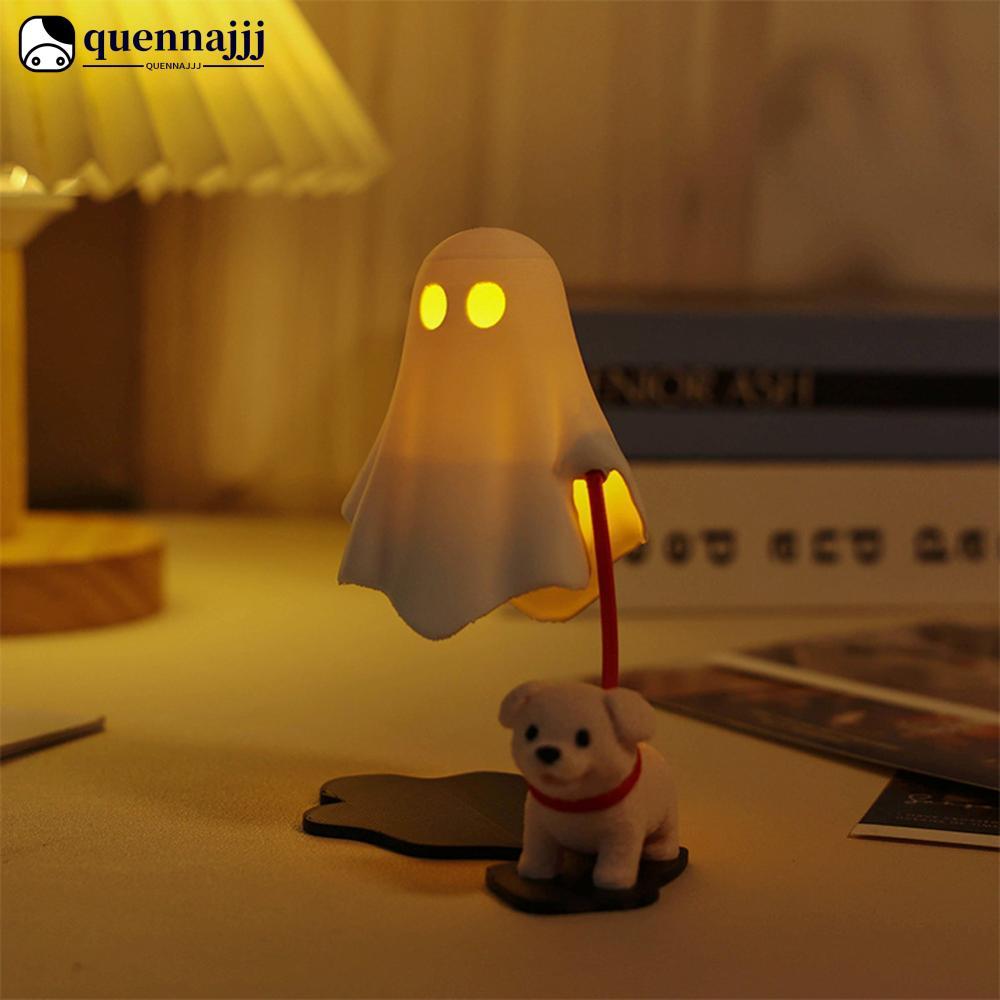 QUENNA 3D Impresso Bonito Fantasma Andando Cão LED Night Light Luz Quente Halloween Desktop Quarto Lâmpada Decorativa C6