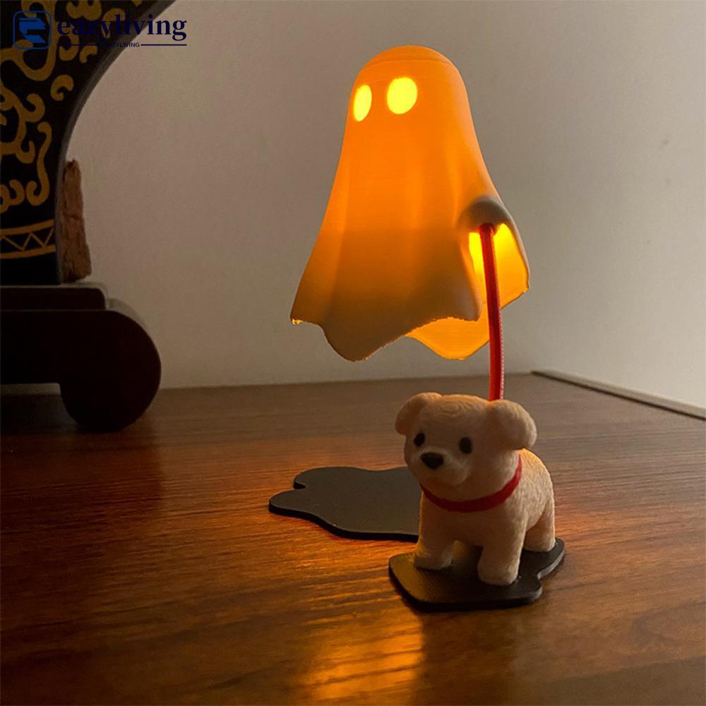 EAZYLIVING 3D Impresso Bonito Fantasma Andando Cão LED Night Light Luz Quente Halloween Desktop Quarto Lâmpada Decorativ