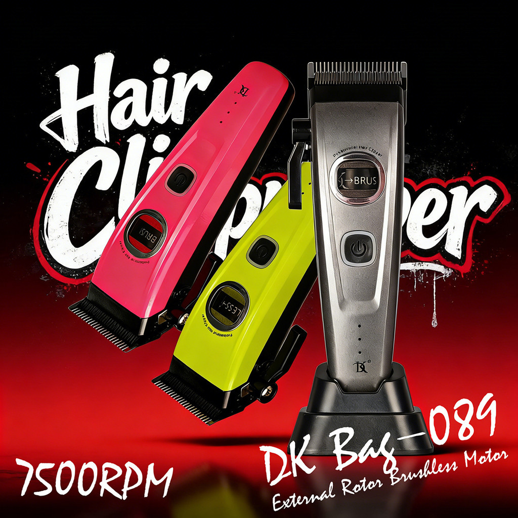 Rotor Externo 7500RPM Motor Sem Escova Profissional Máquina De Cortar Cabelo Elétrica DK-089 Aparador De Lâmina DLC Com