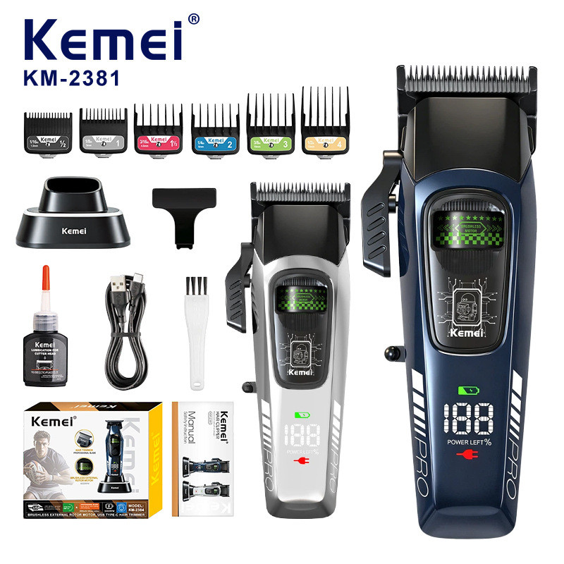 Novo Modelo De Máquina De Cortar Cabelo Com rotor Externo KM-2381-Sem Escova Komé Para Uso Em Salões De Cabeleireiro