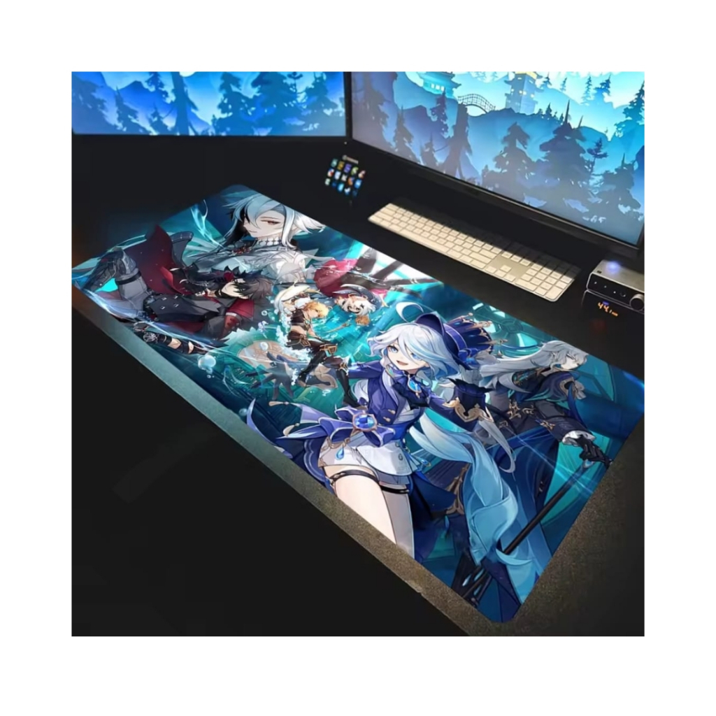 Título: Mouse Pad Gamer Estendido 80x30cm Estilo Genshin Impact – Desk Mat Anime Antiderrapante