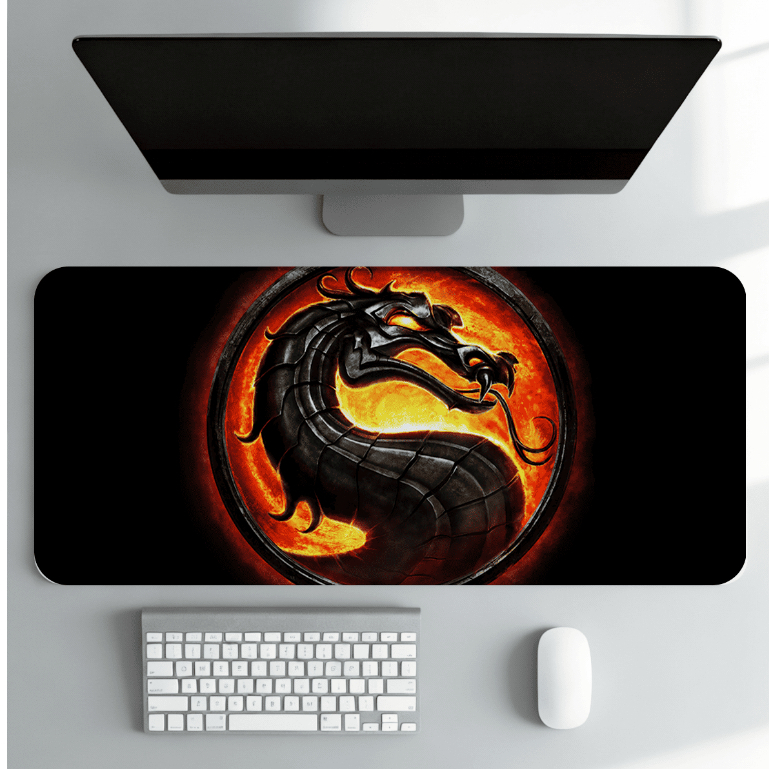 Mouse Pad Gamer  Mrtal Kmbat Performance Tema Jogo Luta Base Antiderrapante Desk Mat Profissional