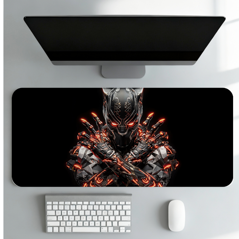 Mouse Pad Gamer Premium Estampa Herói Pantera Base Emborrachada Alta Precisão Desk Mat Setup Gamer
