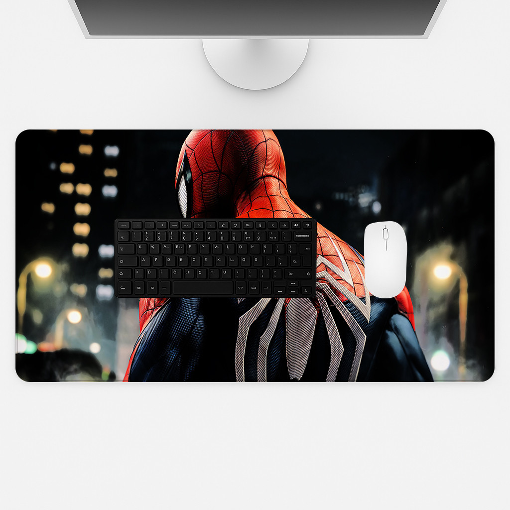 Desk Mat Menino Herói Aranha Grande Para Mesa Gamer Setup PC Antiderrapante Retangular