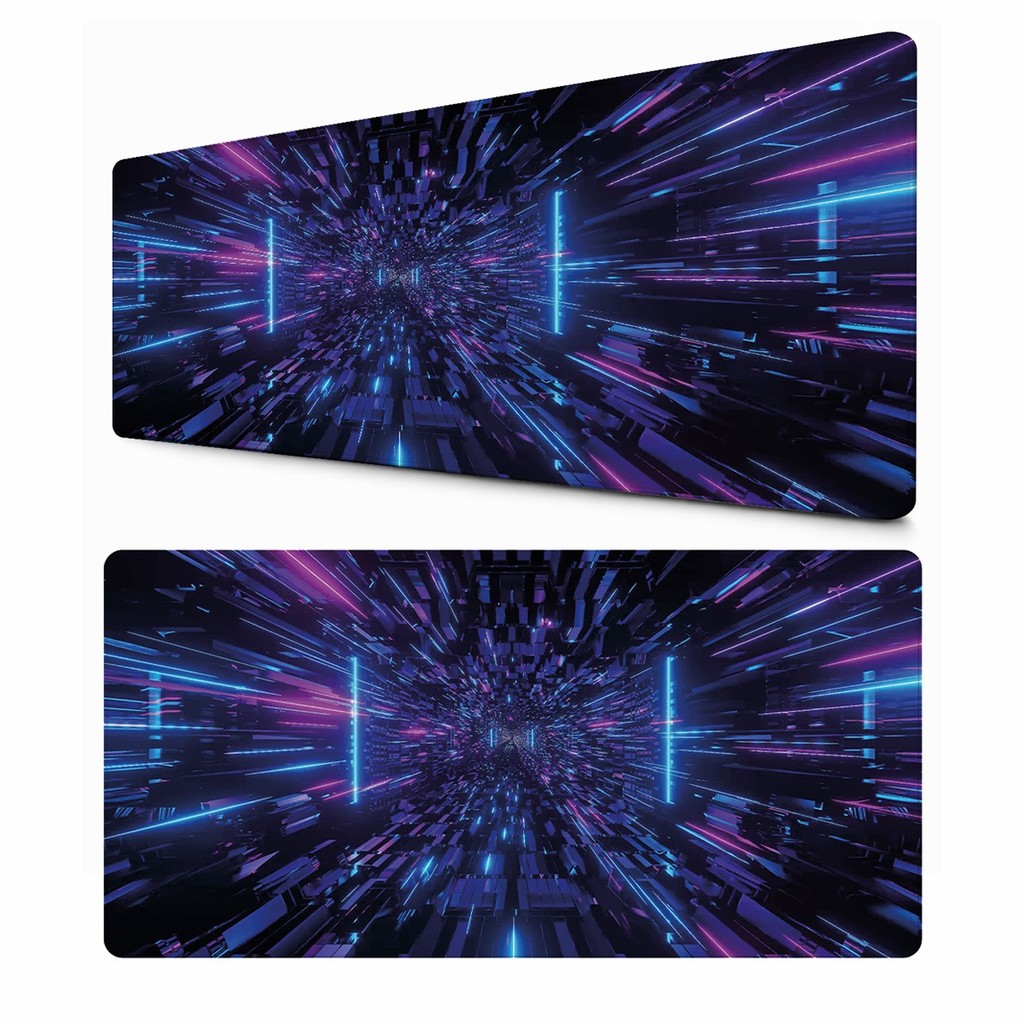 Desk Mat Futurista Roxo e Azul Mouse Pad Gamer Para Mesa PC Teclado Vários Tamanhos