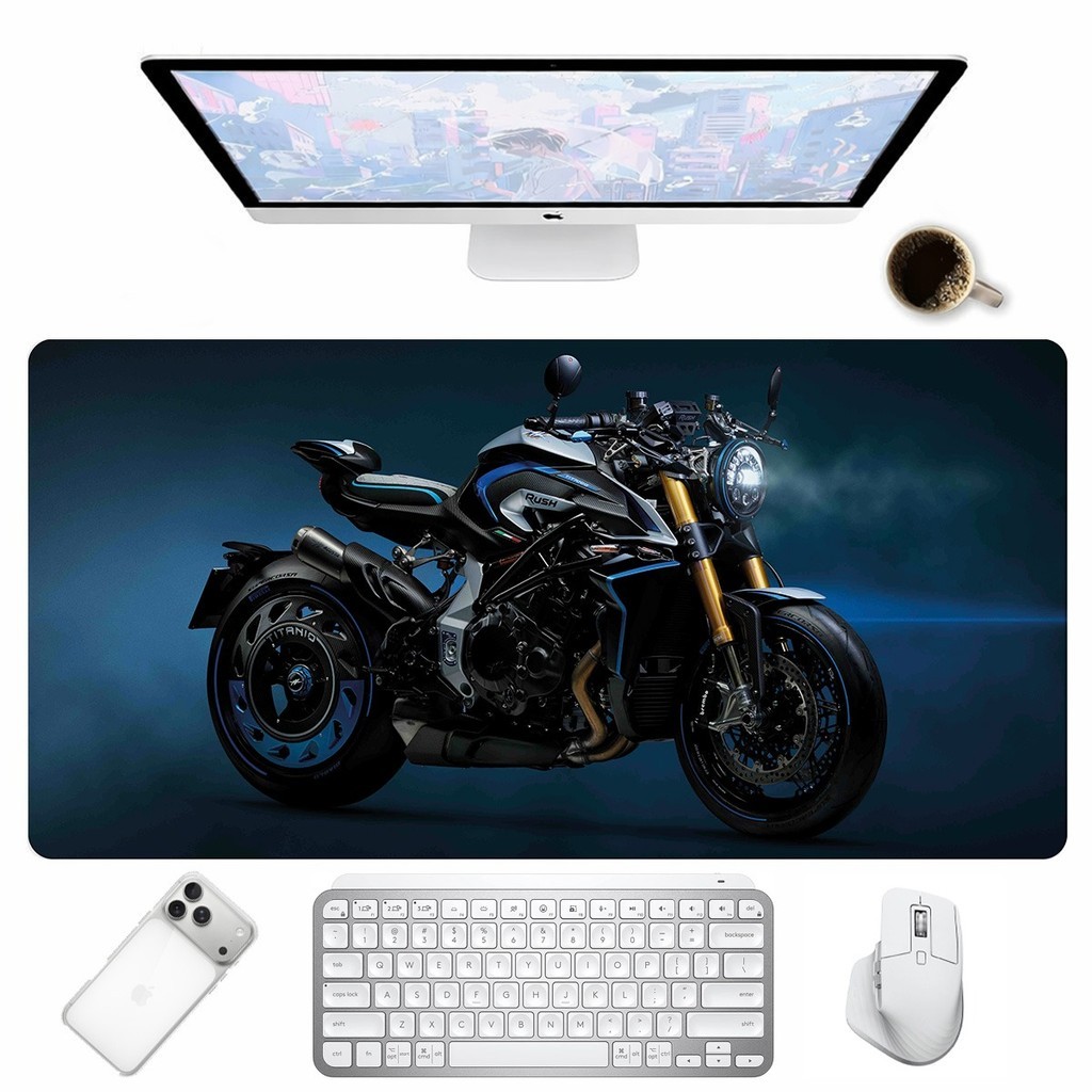Tapete Mouse Pad Grande Motocross Realista Antiderrapante Desk Mat Para Mesa PC Teclado Gamer