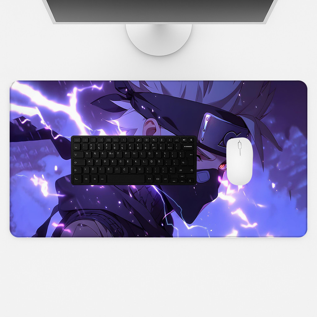 Desk Mat Raios Roxos Estilo Ninja Anime Mouse Pad Gamer Para Mesa PC Teclado Acessório