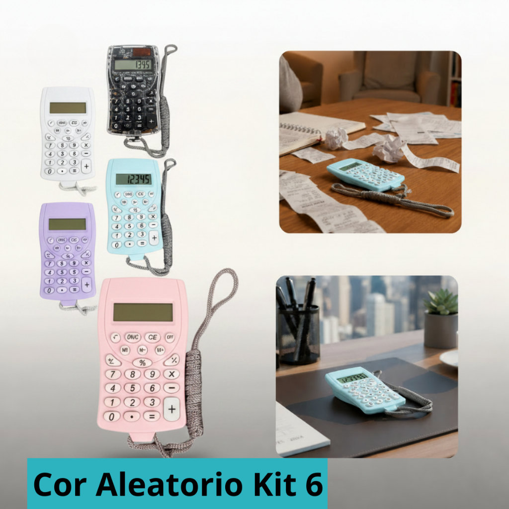 Calculadora Pequena Cordao 8 Dig Atacado Escola Escritório Uso Diário Portátil Estudante Papelaria