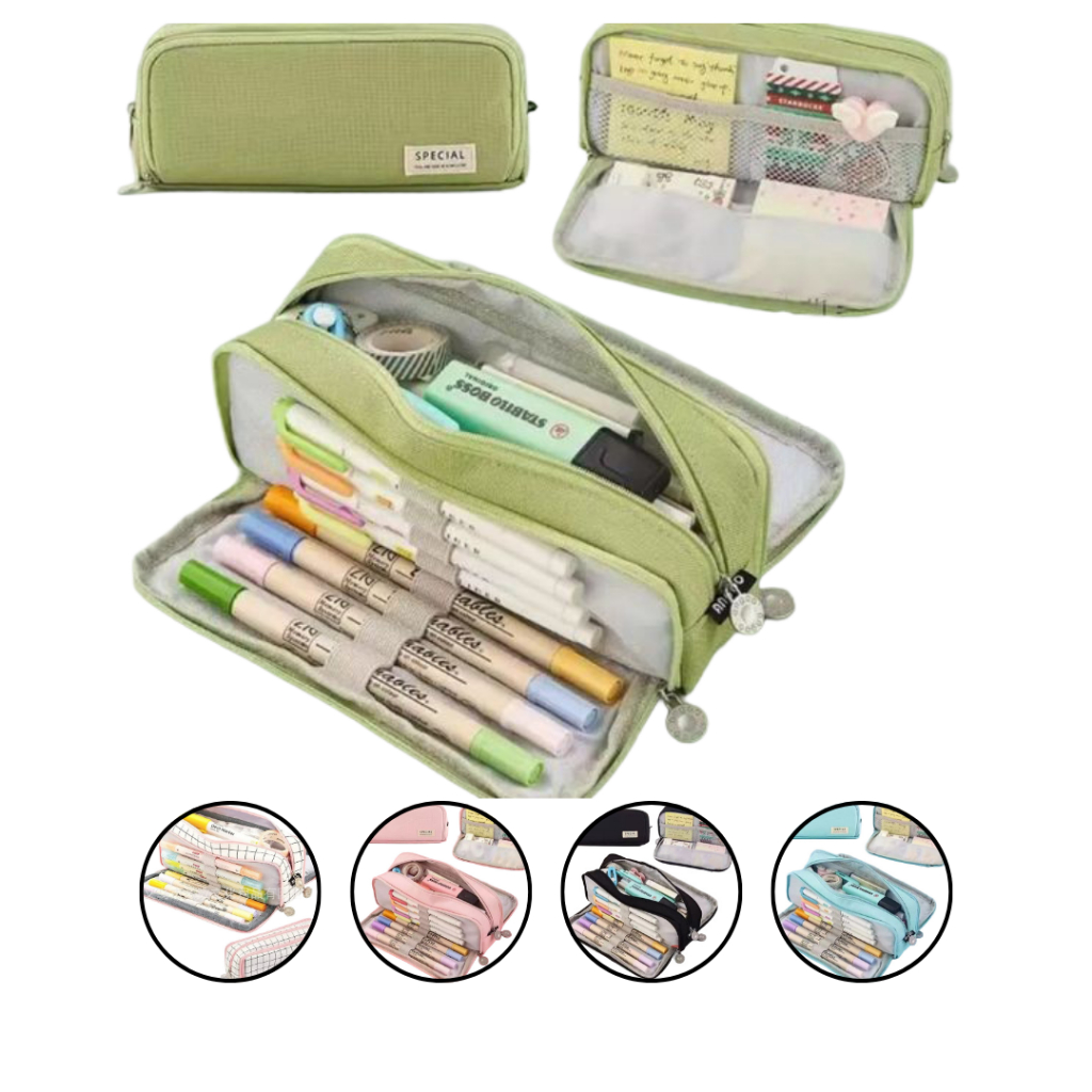 Estojo Multiuso Bolsinha Nylon Necessaire Organizador Escolar Estudantil viagem Portátil Maquiagem