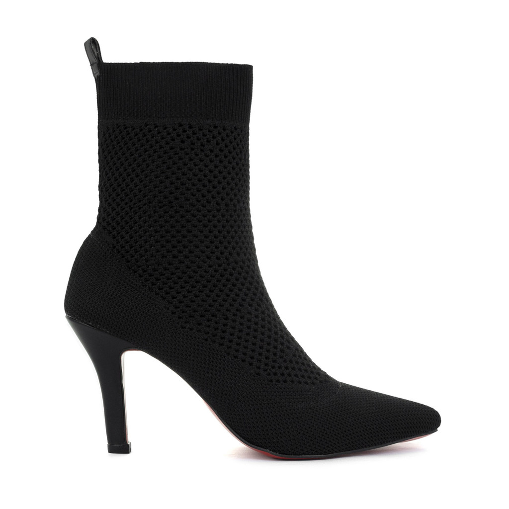 Bota Feminina Salto Alto Estilo Meia com Bico Fino, botas de tricô, sapatos da moda Stiletto Ref: 8044