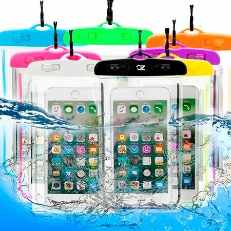 Kit 1/3/5 Unidade Bolsa Capa Impermeável Universal para Celular - Ideal para Chuva, Piscina, Rio e Mar