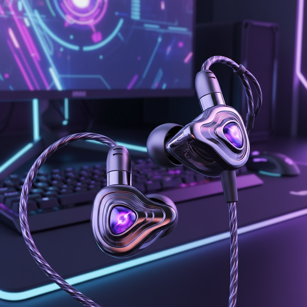 SPRISE S20 Fones de Ouvido para Jogos de 3,5mm com Graves Profissionais de 9D, Cancelamento de Ruído e Som Estéreo HiFi