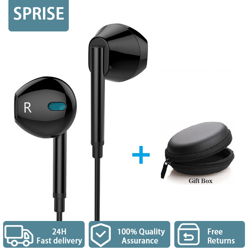 SPRISE M15 Fones De Ouvido Com Fio Cancelamento De Ruído Microfone Metal Som Estéreo Baixo Intra-Auriculares Para Jogos