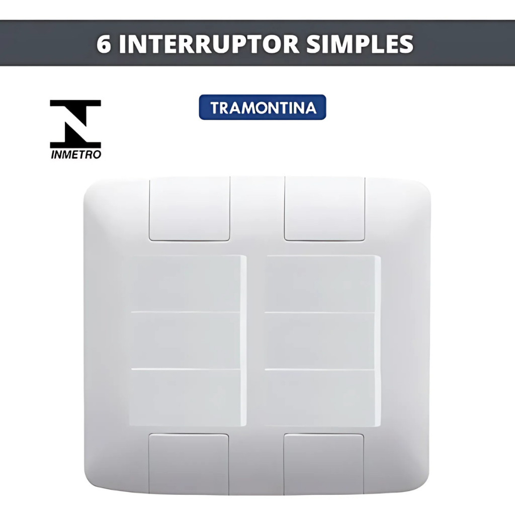 Conjunto de Interruptor Paralelo 2, 4 ou 6 Teclas 4x4 Tramontina Aria