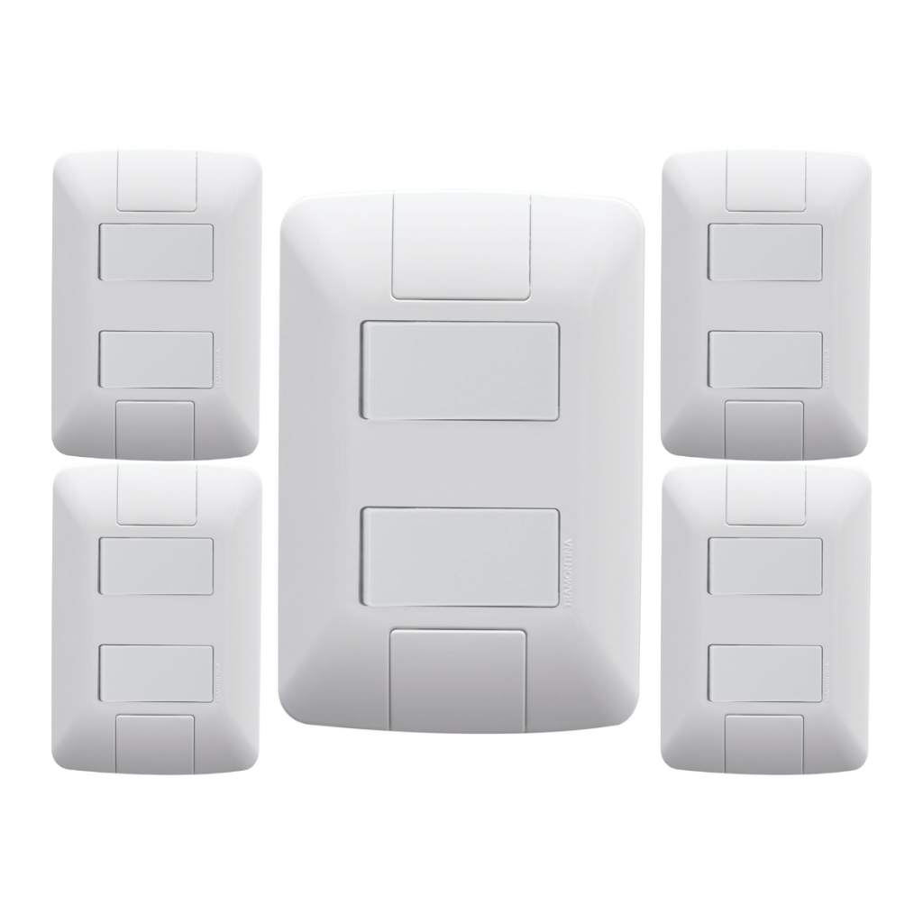 Kit 5 Interruptores Paralelo 2 Teclas Tramontina Aria