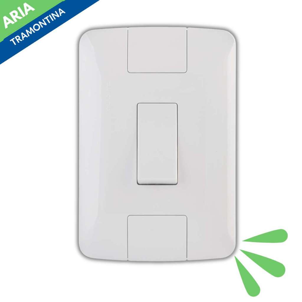 Conjunto 4x2 com 1 Interruptor Paralelo Tramontina Aria Branco