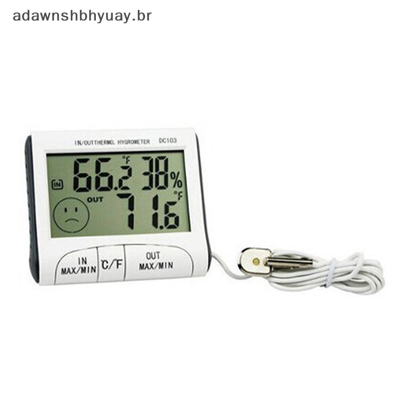 Medidor De Temperatura E Umidade Interna Adawnshubiuay/Termohigrômetro Tela Grande Clo Termômetro Alarme De Gelo BR