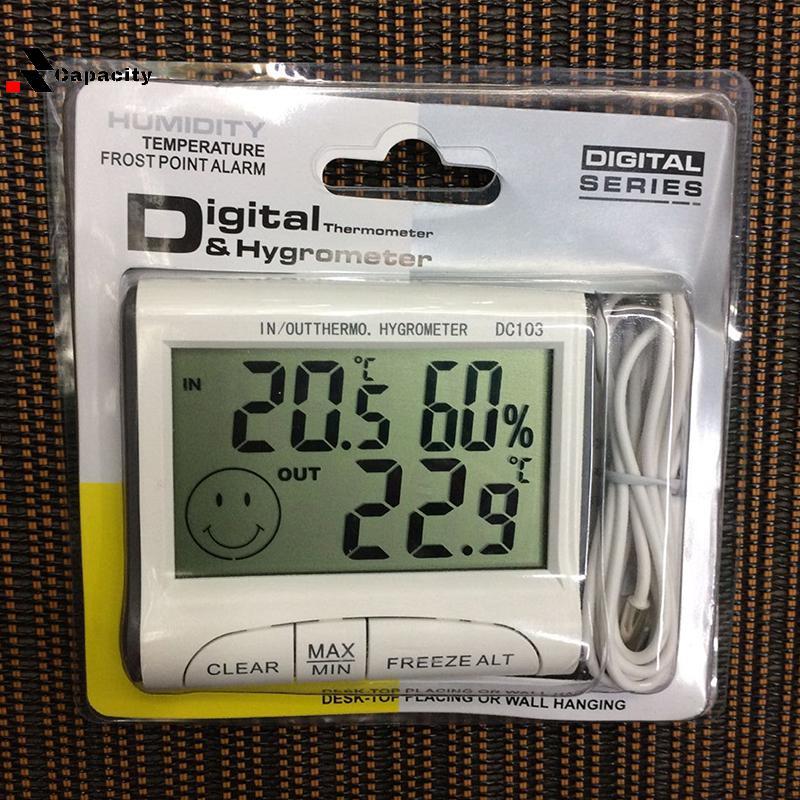 Capacidade Medidor De Temperatura E Umidade Interna/Termohigrômetro Tela Grande Clo Termômetro Alarme Geada Agradável