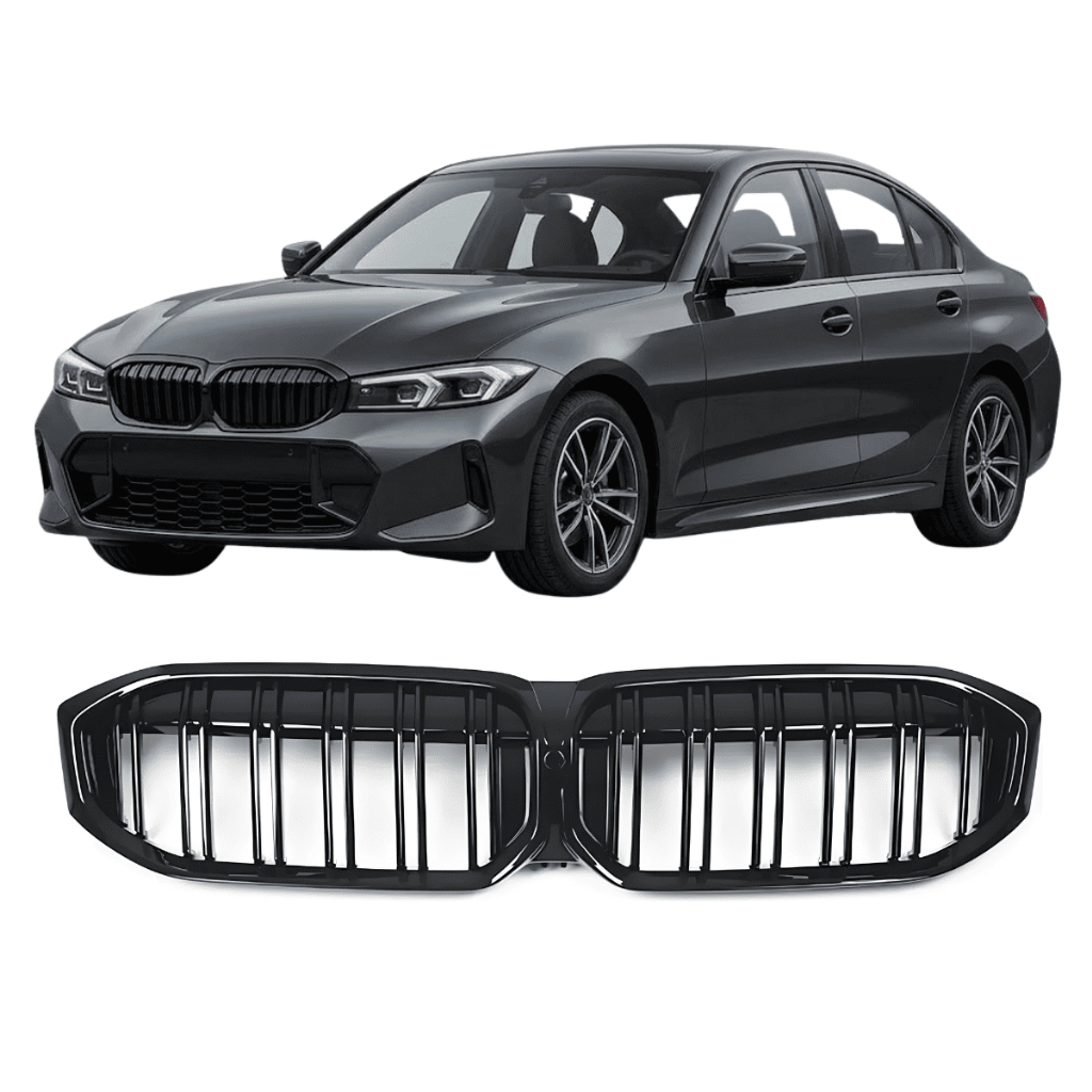 Grade Filete Duplo Preto Brilhante Black Piano Bmw 320i 330i G20 Facelift 2023 2024 2025